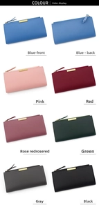 Portefeuille long pour femme disponible en huit couleurs avec détail de pompon chic