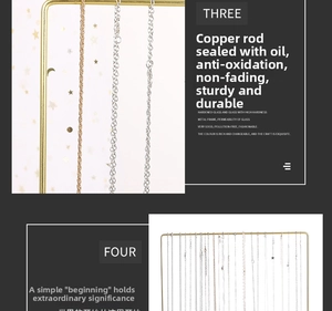 Detail of oil-sealed copper necklaces in gold and silver on a minimalist display stand