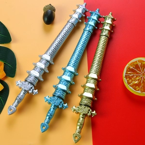 Creative pagoda-shaped gel pens in gold silver and blue finishes for office use