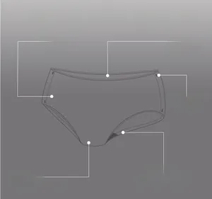 Detail of charcoal grey cotton thong showing double-layer crotch and no side seam