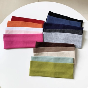 Ribbed Knit Wide Headband Elastic Hair Band For Women Face Washing Yoga Sports Makeup Solid Color Soft Hair Accessory