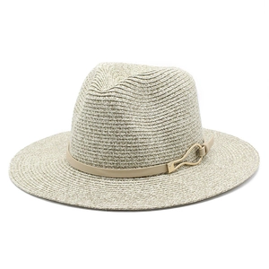 Panama Hat Paper Straw Fedora Sun Protection Summer Beach Travel Elegant With Leather Band Golden Buckle