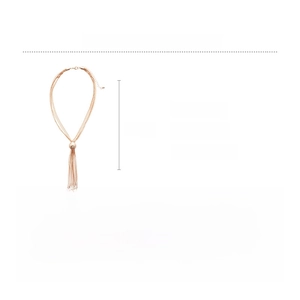 Détail montrant les dimensions et le poids du collier à pampilles en fer doré rose