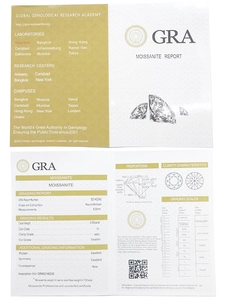 Official GRA certification report for 0.80ct D color VVS1 moissanite gemstone