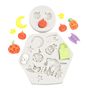 Stampo in silicone Halloween con zucca teschio e pipistrello per creazioni fai da te