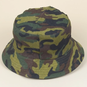 Classic woodland camouflage reversible bucket hat for outdoor hiking and sun protection