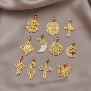 Collection of 18k gold plated necklaces with various diamond pendants for Halloween