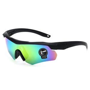 Tactical explosion-proof goggles with colorful mirrored lenses and black streamlined frame