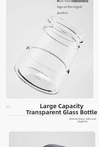 Close-up of large transparent glass seasoning jar with threaded rim and clear texture