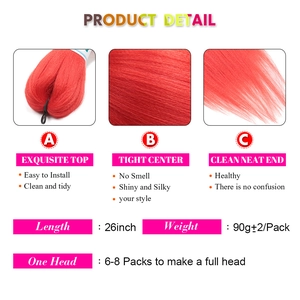 Spécifications des tresses EZ de 26 pouces montrant la texture et la longueur