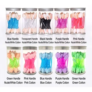 6.5cm double-headed sponge eyeshadow brush set in clear tubes with 10 color options
