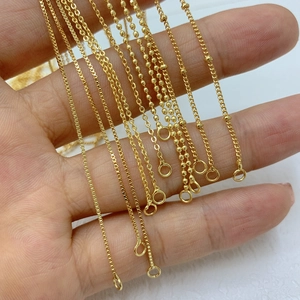Assortimento di catene box e maglie O in rame placcato oro 18k per gioielli fai-da-te