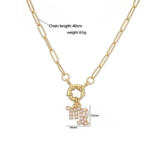 Elegant gold constellation necklace with pearl inlaid pendant and 40cm chain for women