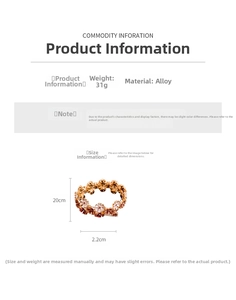 Größentabelle für Blumen-Stretcharmband aus Legierung mit Breite 2,2cm und Gewicht 31g