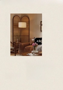 Close-up of waterproof vintage leather table mat with light luxury manor pattern