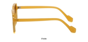 Side view of trendy oversized yellow sunglasses showing frame structure and temple detail