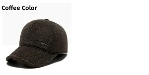 Detail of coffee-colored wool baseball cap with SPORT metal logo and curved brim