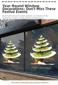 Détail de l'autocollant de sapin de Noël avec texte Merry Christmas et cadeaux