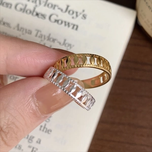 Hollow Olive Geometric Ring 925 Sterling Silver Adjustable Open Band Jewelry For Women Minimalist Korean Style Fashion