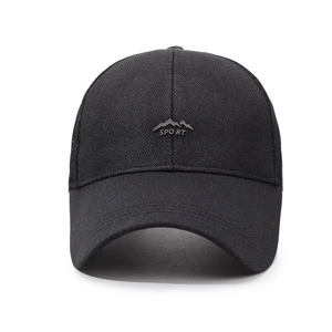 Men's breathable mesh baseball cap with sport metal logo for summer outdoor protection