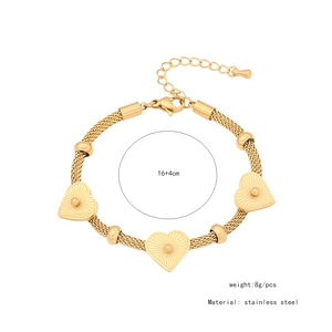 Détail du bracelet cœur en acier inoxydable 16+4cm avec spécifications de taille