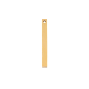 Polished gold rectangular bar pendant made of stainless steel for DIY jewelry making