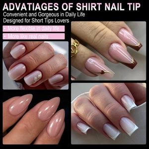 504 unghie finte a mandorla e trapezio satinato per una manicure naturale senza segni