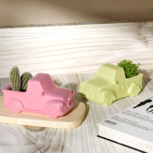 Stampi in silicone per vasi di fiori a forma di camioncino e fioriere creative in resina