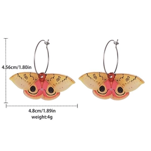 Detailed dimensions showing height 4.56cm and width 4.8cm of butterfly acrylic earrings