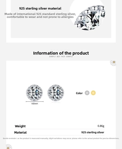 Detail view of 925 sterling silver earrings showing 4.6mm diameter and 0.86g weight