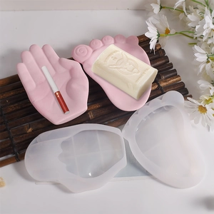 Siliconen mallen voor creatieve zeepbakjes of sieradenbakjes in hand- en voetvorm