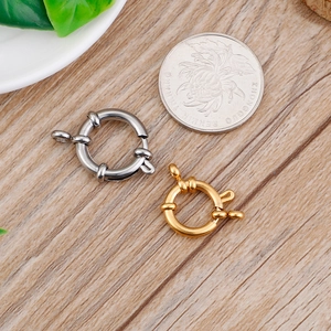 Golden and silver stainless steel spring ring clasps for DIY jewelry necklace making