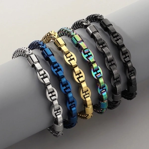 Stainless Steel Keel Chain Bracelet For Men Pig Nose H Link Punk Hip Hop Industrial Style Fashion Jewelry Accessory