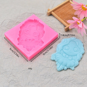 Cute crown girl silicone mold for fondant chocolate and handmade soap DIY projects