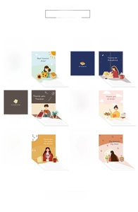 Detail view of 6 styles of 3D pop-up Teacher's Day greeting cards with floral illustrations