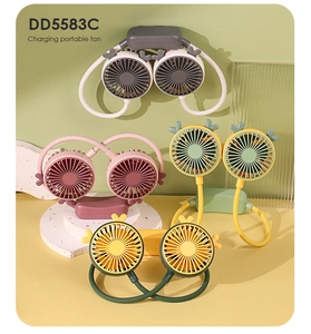 Detailed macro view of four color options for the DD5583C portable neck fan model