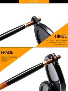 Detailed macro view of durable metal hinges and textured oval frames on punk sunglasses