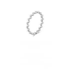 Detailed close-up of S925 sterling silver irregular beaded ring with a vintage finish