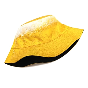Cappello da pescatore creativo con motivo a bolle di birra per festival estivi e outdoor