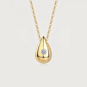 925 Sterling Silver Moissanite Pendant Necklace For Women Luxury Waterdrop Heart Sagittarius Gold Plated Moissanite Jewelry