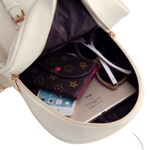 Zaino bianco in PU ad alta capacità con spazio per iPad, portafoglio e accessori