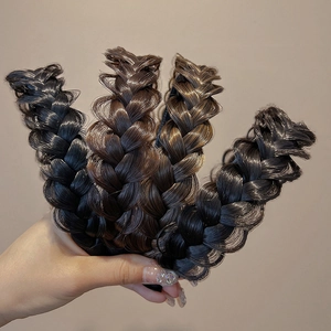Comparison of four natural shades of braided hair headbands with anti-slip teeth
