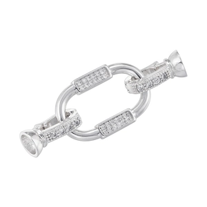 Silver lobster clasp with micro-pave crystals for necklace and jewelry making