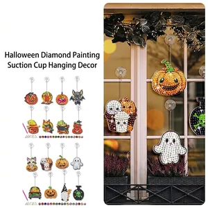 DIY Diamond Painting Suncatchers Acrylic Rhinestone Window Hanging Ornaments Suction Cup Halloween Butterfly Dragonfly Art