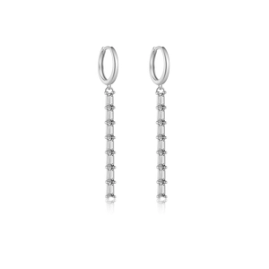 Eleganti orecchini pendenti in argento S925 con cristalli di zircone rettangolari