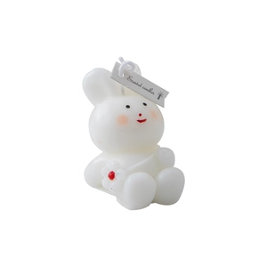 Creative white rabbit scented candle with floral details for home decor and wedding gift