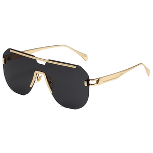 Occhiali Da Sole Oversize Senza Montatura Montatura In Metallo UV400 Lenti Sfumate Moda Mascherina Per Uomini E Donne