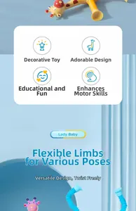 Detail of DIY giraffe toy with flexible telescopic suction tubes for creative sensory play