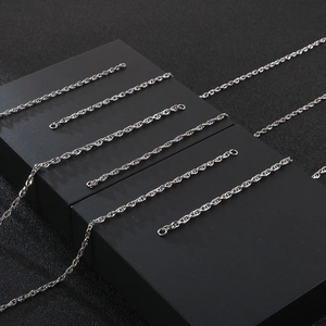 Polished stainless steel chain necklace and bracelet set in various sizes and lengths