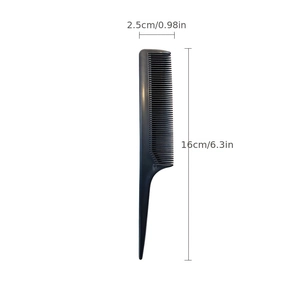 Professionele zwarte plastic puntkam voor haarstyling totale lengte van 16cm